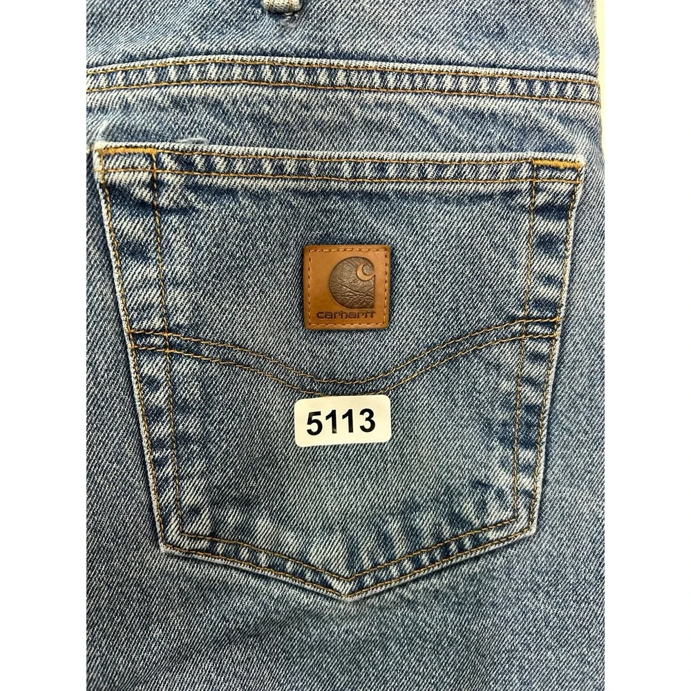 CARHARTT Relaxed‎ Fit Fleece Lined Jeans Medium Blue Denim Men's Size 34X31